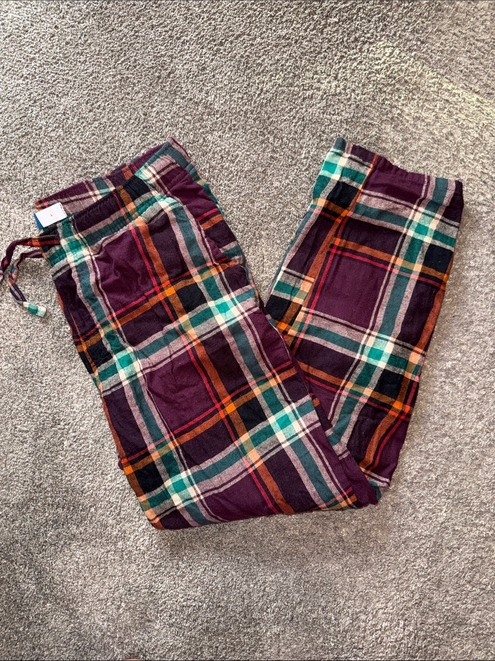 Old Navy Plaid Flannel Pants - Plum, Teal & Rust Accents